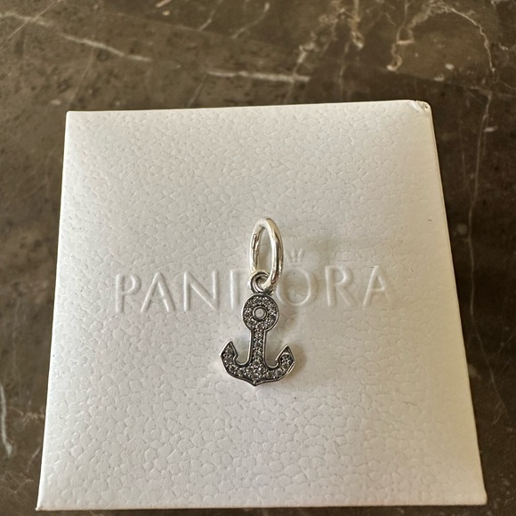 Pandora Anchor Dangle Charm 925 Ale Silver with CZ Gift Box #221 - Picture 2 of 8